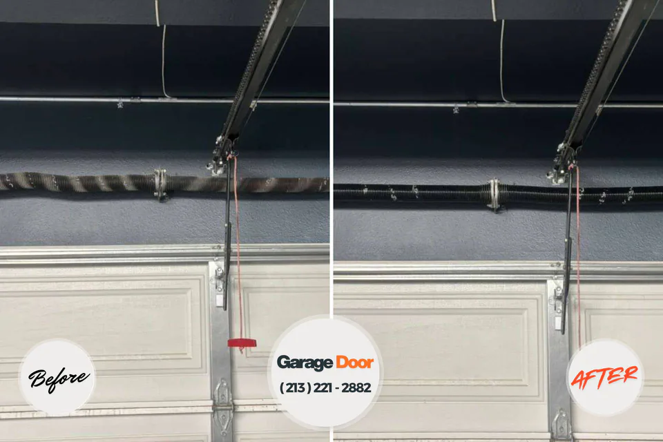 Before and after: garage door repair Stanton, MI